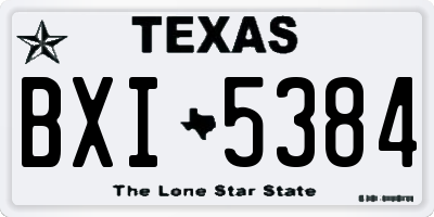 TX license plate BXI5384