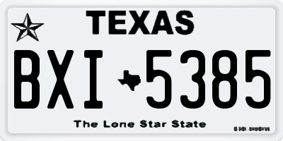 TX license plate BXI5385