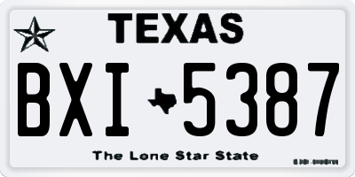 TX license plate BXI5387