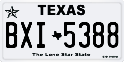 TX license plate BXI5388