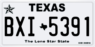 TX license plate BXI5391
