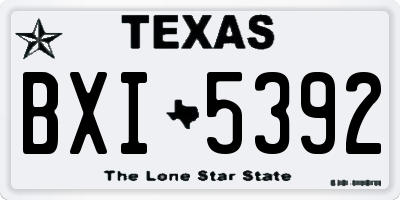 TX license plate BXI5392