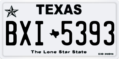 TX license plate BXI5393