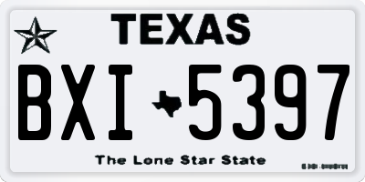 TX license plate BXI5397