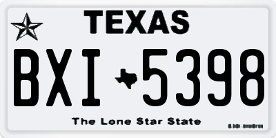 TX license plate BXI5398