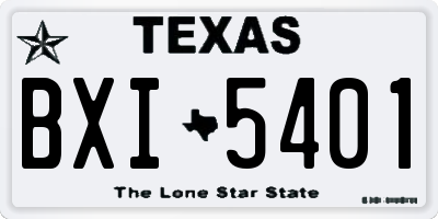 TX license plate BXI5401