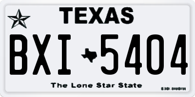 TX license plate BXI5404