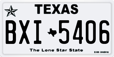 TX license plate BXI5406