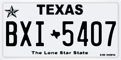 TX license plate BXI5407