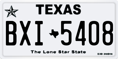 TX license plate BXI5408