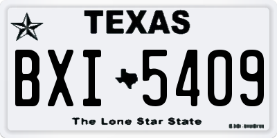 TX license plate BXI5409