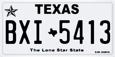 TX license plate BXI5413