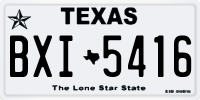 TX license plate BXI5416