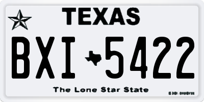 TX license plate BXI5422