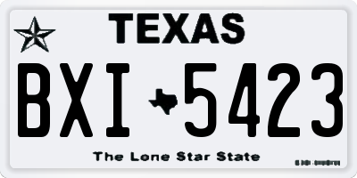 TX license plate BXI5423