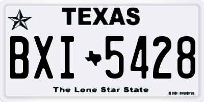 TX license plate BXI5428