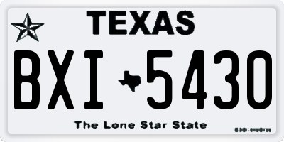 TX license plate BXI5430
