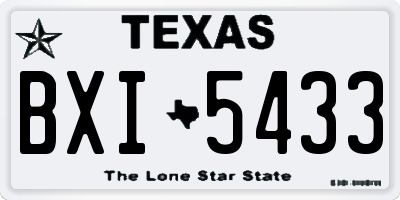 TX license plate BXI5433