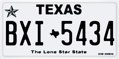 TX license plate BXI5434