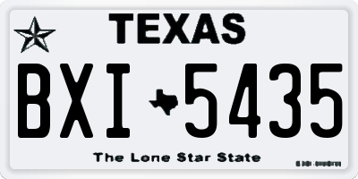 TX license plate BXI5435