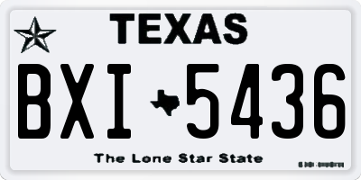 TX license plate BXI5436