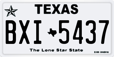 TX license plate BXI5437