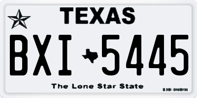 TX license plate BXI5445