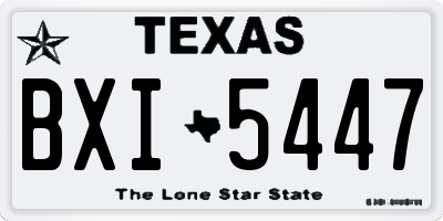 TX license plate BXI5447