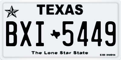 TX license plate BXI5449