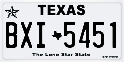 TX license plate BXI5451