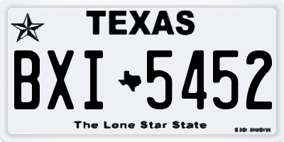 TX license plate BXI5452