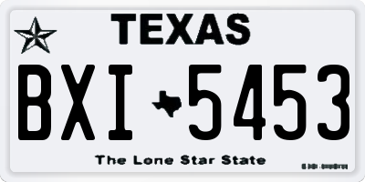 TX license plate BXI5453
