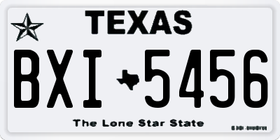 TX license plate BXI5456