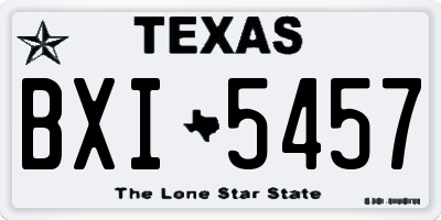 TX license plate BXI5457