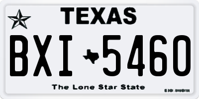 TX license plate BXI5460