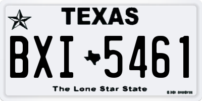 TX license plate BXI5461