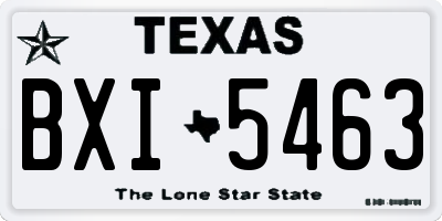 TX license plate BXI5463