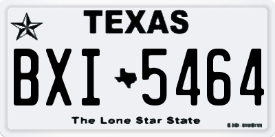 TX license plate BXI5464