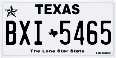TX license plate BXI5465