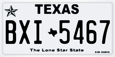 TX license plate BXI5467