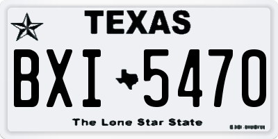 TX license plate BXI5470