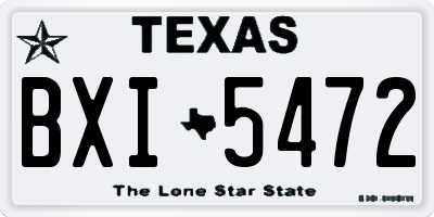 TX license plate BXI5472