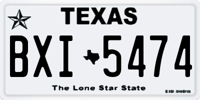 TX license plate BXI5474