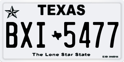TX license plate BXI5477