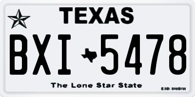 TX license plate BXI5478