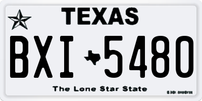 TX license plate BXI5480