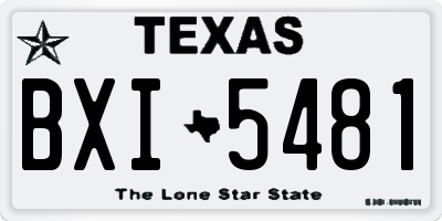 TX license plate BXI5481