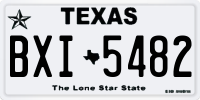 TX license plate BXI5482