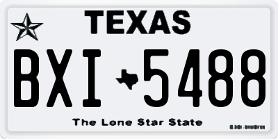 TX license plate BXI5488