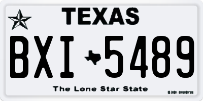 TX license plate BXI5489